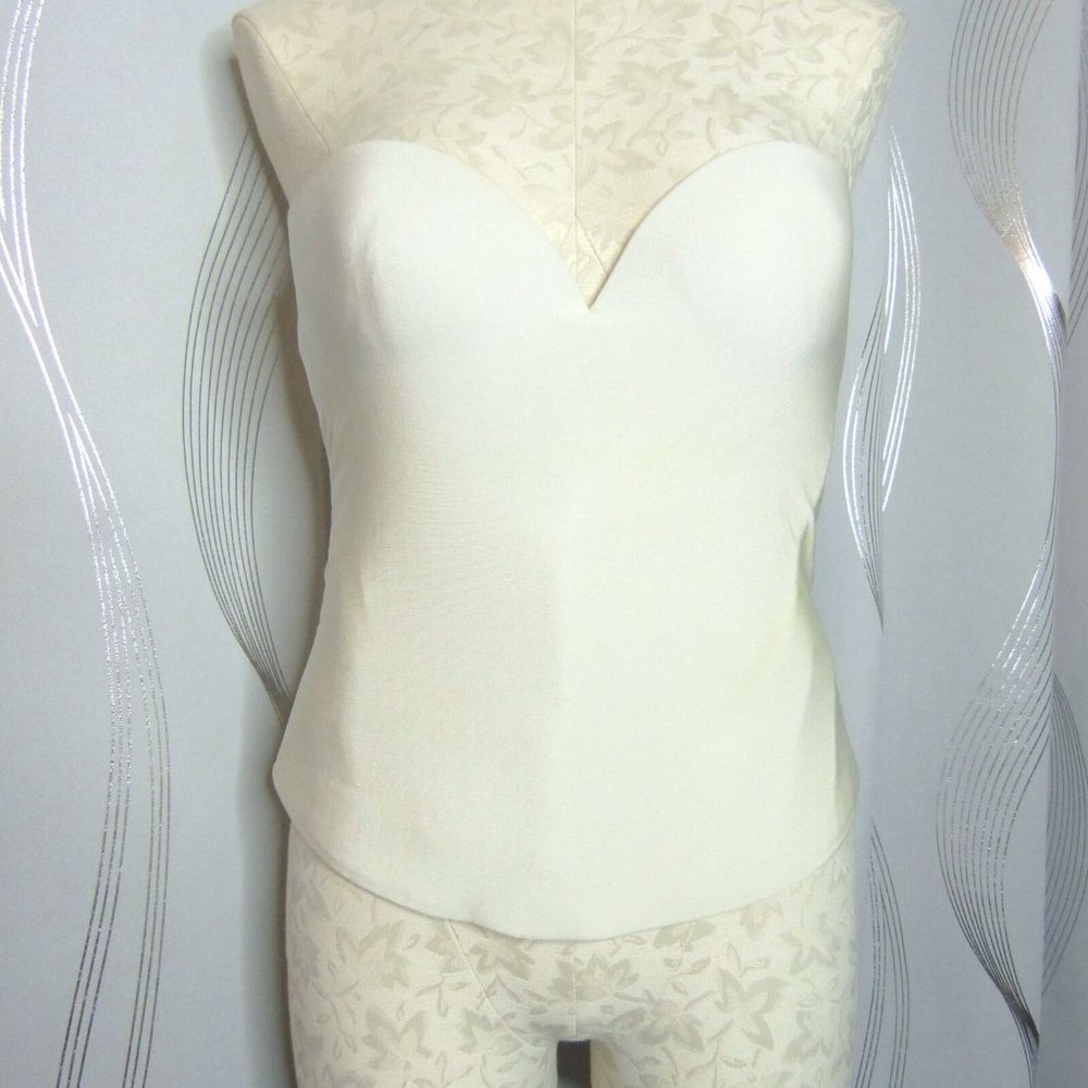 David's Bridal White Seamless Bustier Corset 40B